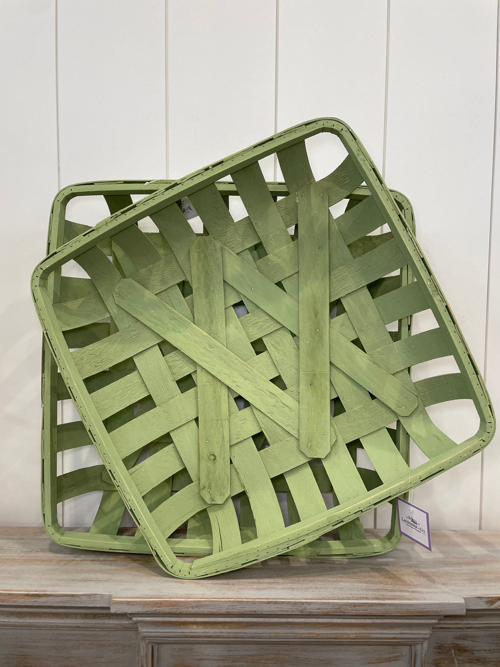 Tobacco Green Basket Set 2