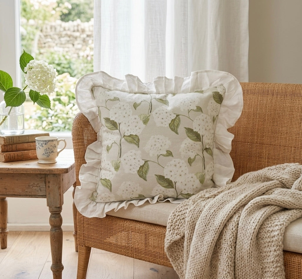 Reversible Pillow-Hydrangea