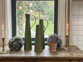 Green Metal Pitcher Vases Set of 3