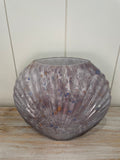 Blue Glass Scallop Shell Vase