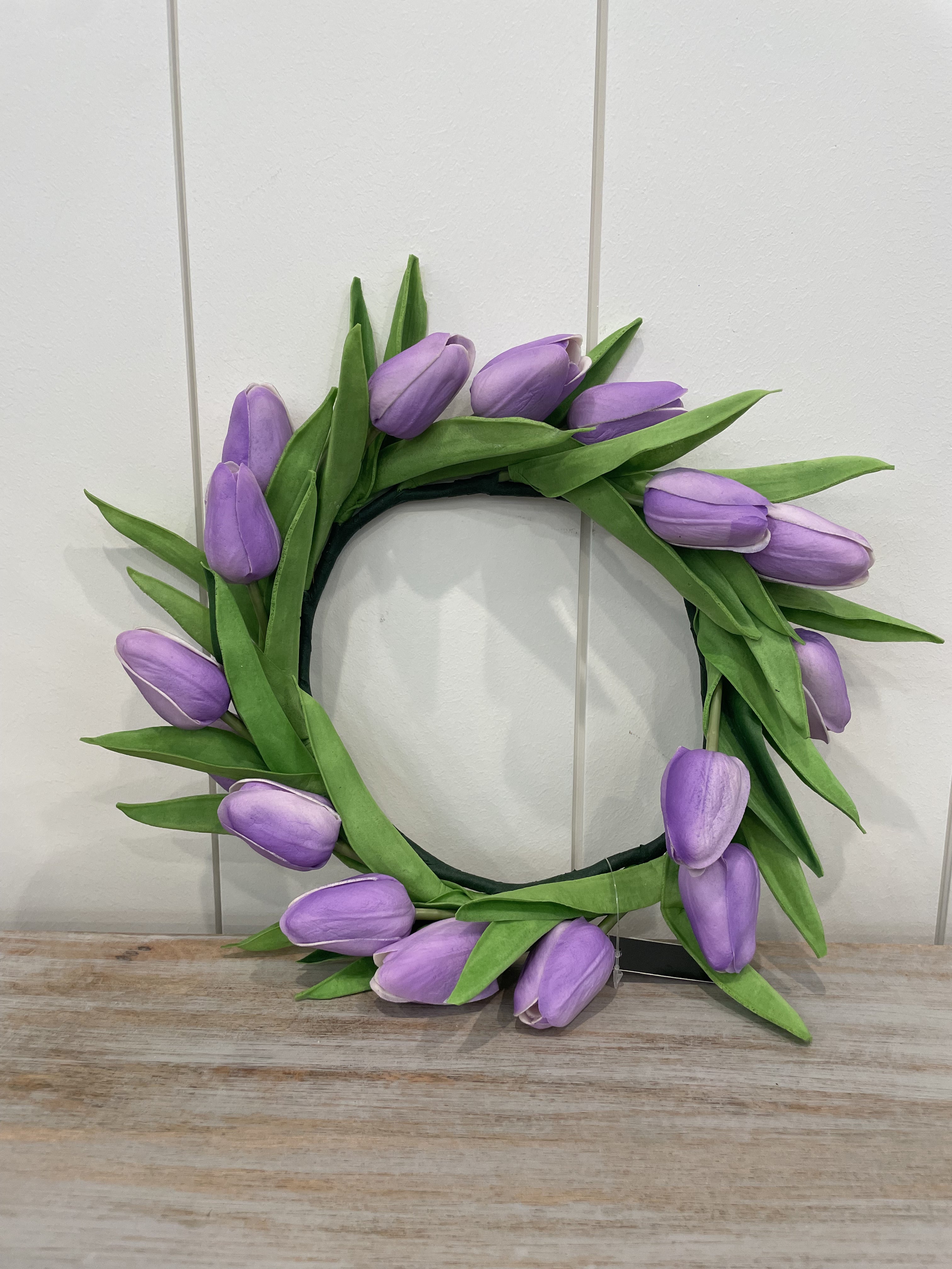 11.5 inch light Purple real touch mini tulip candle ring